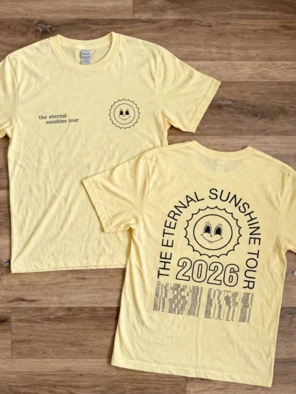 Eternal Sunshine Tour T-Shirt 2026 Smiling Sun Yellow Tee